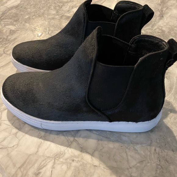 Black calf hair slip on high tops size 8/8.5 - Picture 2 of 4